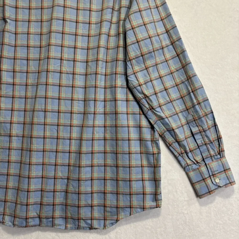 Lacoste Men's Shirt Size 44 XL  Multicolor Plaid Cotton Long Sleeve Button Down